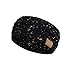 Jiusike Women Knit Elastic Sport Hair Band Soft Stretch Dotted Yarn Turban Hat