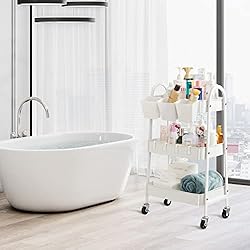 danpinera 3-Tier Rolling Cart, Metal Rolling