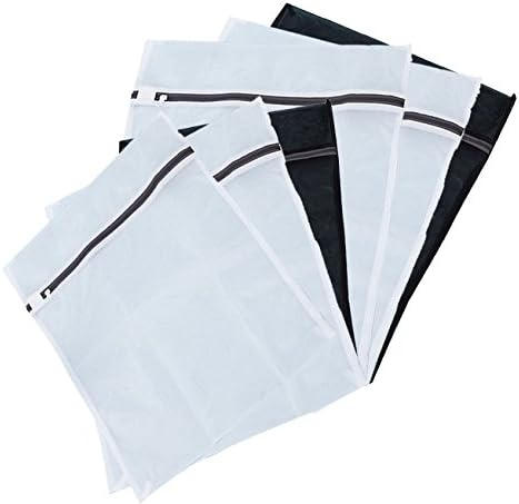 Mesh Laundry Bags For Stocking Underwear Bra and Lingerie Travel Storage Bag Set of 6 Black &amp; White