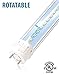 Hyperikon Hybrid T8/T10/T12, 4ft LED Light Tube [Rotatable End Caps], 18W (40W equivalent), 2200 Lumens, 3500K (Soft White Glow), Clear Cover, UL-Listed
