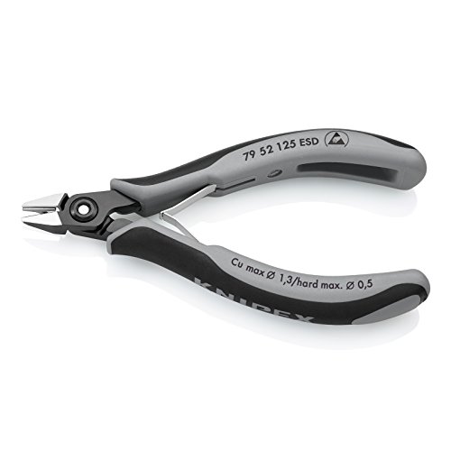Knipex Präzisions-Elektronik-Seitenschneider ESD brüniert, mit Mehrkomponenten-Hüllen 125 mm 79 52 125 ESD – Bild 3