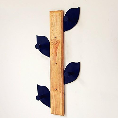 Coat rack QFFL Leaf-shaped Wall-mounted Living Room Bedroom Creative Hangers/Iron Art Storage Rack Wall hanger (Color : A)