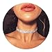 Gudukt Crystal Choker Necklace Silver Wide Rhinestone Choker Necklace for Women