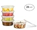 Basix [24 Count 8 Oz Combo] Disposable plastic Deli Food Storage Containers With Plastic Lids, Leakproof, Great For Meal Prep, Picnic, Take Out, traveling, Fruits, Snack, or Liquids