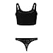 Jiujiuyi Women's Velvet Sexy Crop Tank and Thong Bikin Set Swimsuit 2 Pieces