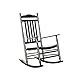 B&Z KD-22B Black Wood Rocking Chairs Adult Patio Carved Vintage Outdoor Indoor