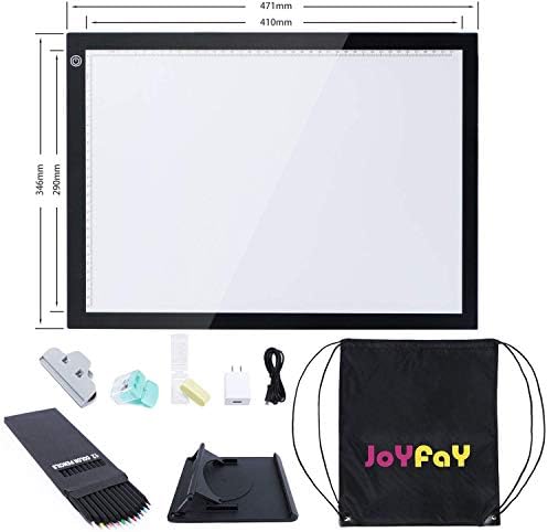 A3 Tracing Light Box Copy Board Pad Ultra-Thin Portable LED Tracer w/Pad Stand USB Power Cable w/Adapter Dimmable Brightness LED Artcraft for Drawing Painting Sketching by Joyfay
