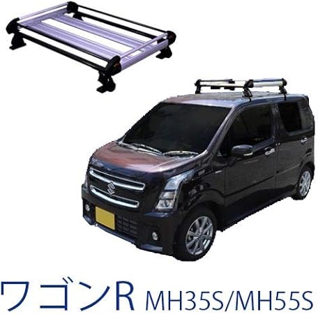 Amazon スズキ ワゴンr Mh35s Mh55s ルーフレール無車 H29 2 サビに強い ルーフキャリア ショートタイプ 4本脚 高品質ルーフキャリア 取付けフック ホルダー 車 バイク