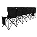 Yaheetech Portable 6 Seats Sport Sideline Folding Bench Soccer Team Bench with Sidebag and Carry Bag, 600D Oxford Double Layer Fabric, Black