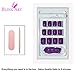 False Nails Bling Art French Fake Matte Gel Glitter Polished Squoval 24 Acrylic Medium Tips Glue (Andromeda Gel)