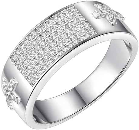 My Daily Styles 925 Sterling Silver Men's Silver-Tone Micro Pave