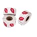 Sunmns Lips Stickers, Perforated Self Adhesive Kisses Stickers, 3 Rolls, 1500 Pieces, Red