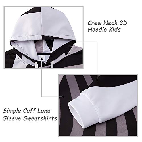 Womens Hoodies Sweatshirts Cool 3D Swirl Hoodie Pullover Casual Long Sleeve Pull On Hoody Jumper 80s Vintage Hooded Jumper with Kanga Pocket