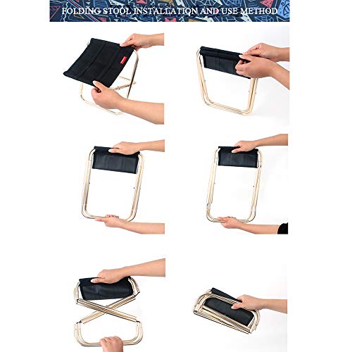 YUYU Outdoor klappbarer Kleiner Hocker 7075 Aluminiumlegierung Erwachsenen Mini tragbarer Grill Angelstuhl Zughocker… – Bild 5