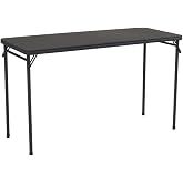 COSCO 20" x 48" Vinyl Top Folding Table, Black