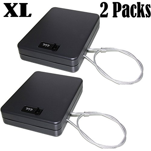 UPC 725275789756, Pack of 2 X-Large Size Handgun Safe Vault Security Pistol Safety Case Combination Lock Box