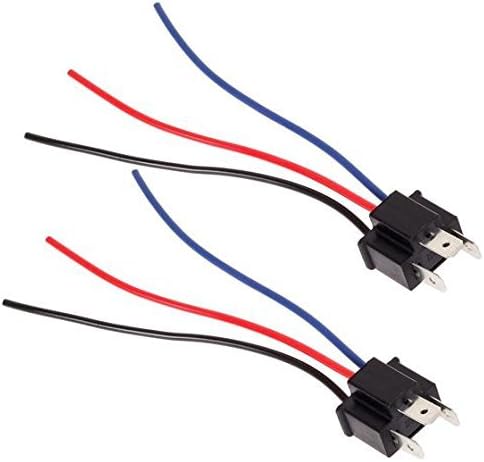 Etbotu 2Pcs H4 Male Head Extension Connector Plug Socket with Wire Harness Heavy Duty Adapter