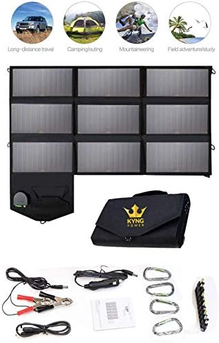 Kyng Power 60w Solar Panel Portable Power, 18V USB Charging, Camping, Hiking, Emergency, iPhone, Tablet, USB Compatible, Vacationing, etc. Compatible w/Solar Generators