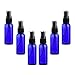 OTO 6 Pack Blue Spray Bottles, 1 oz (30ml) Empty Plastic Fine Mist Sprayer with Labels and Microfiber Cleaning Cloth