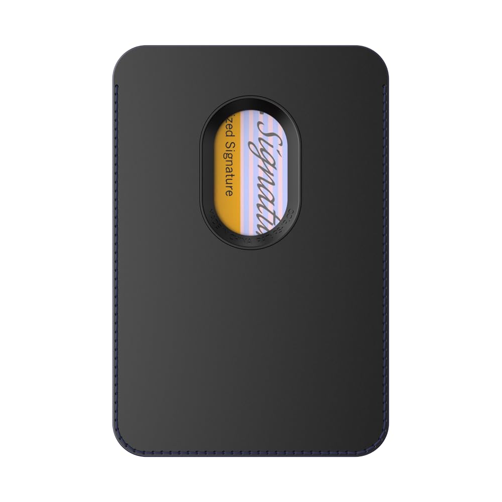PopSockets Softgoods Phone Wallet with Expanding Grip and Adapter Ring for MagSafe, Phone Card Holder, Wireless Charging Compatible, Wallet Compatible with MagSafe® - Navy
