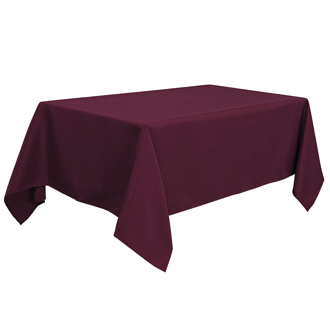 PiccoCasa Tablecloth Rectangle Wrinkle and Water Resistant, Table Cloth Wipe Clean for Kitchen Dining Wedding Party Dinner - Polyester Outdoor Table Cover Burgundy 55"x80"/ 139x203cm