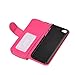 Pooqdo (TM) 2015 Newest Magnetic Zip Flip Wallet Leather Card Case Cover for Iphone 5 5g 5s (Hot Pink)
