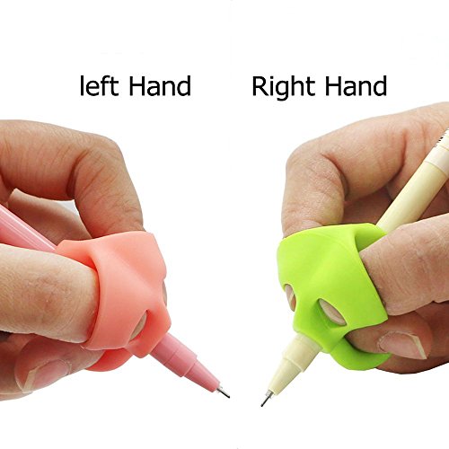 Goblin's Treasures Pencil Grips Writing Aid Grip Trainer Posture Correction Finger Grip for Kids Preschoolers Special Needs(6Pcs)