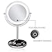 Cerdeco 7 Inch Touch-Activated Makeup Mirror 5X Magnifying Two-Sided Dimmable LED Lighted Vanity Mirror Battery Operated Polished Chrome Finished