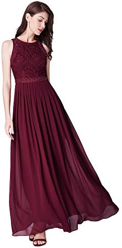 Ever Pretty Women's Sleeveless Lace High Collar Long Ball Gown A Line Formal Evening Bridesmaid Dresses 07391
