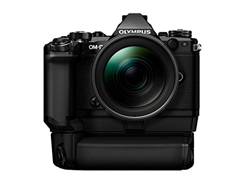 Olympus Om-D E-M5 Mark II Kit, Appareil Photo Micro 4/3 (16,1 Mp, Stabilisation D'Image 5 Axes, Viseur Électronique) + Objectif M.Zuiko Zoom 12-40Mm Pro + Support De Batterie Et Batterie, Noir