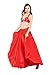 Dance Fairy Satin Belly Dance Swing Midi Skirt,Red