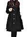 Gihuo Women's Mid Long Single Breasted Cowl Neck Loose Woolen Cloak Coat (One Size, Black)