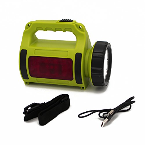 Caliburn Camping Flashlight Lantern Combo - Powerful Handheld Rechargeable Searchlight - High Beam CREE LED with High Lumens - Bright Flashing Emergency Light and USB Powerbank with included Battery
