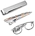 Puentes Denver 3 Pc Set Tie Clip Bar, 1.9 Inch Fountain Pen, Eye Glasses Gift Boxed