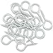 Shells 50PCS 3# Silver Color Zinc Plated Metal Cup Hooks Eye Shape Screw Hooks Self-tapping Screws Hooks Ring 0.86 Inch