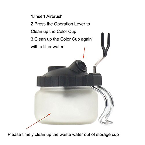 Huphant Airbrush Cleaning Pot Station, Clean Paint Jar Air Brush Holder - Thumbnail 3