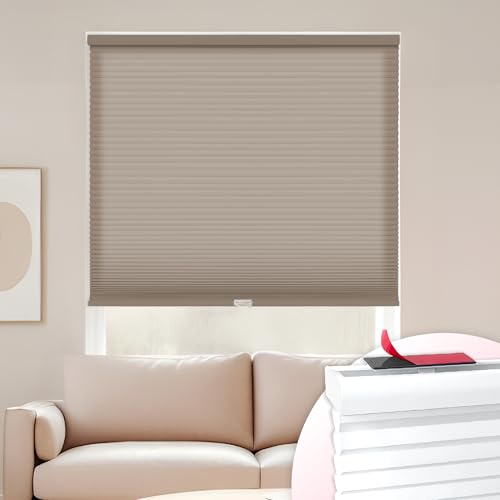 DEZ FURNISHINGS EZ Stick No Drill No Tools Cordless 1" Light Filtering Cellular…
