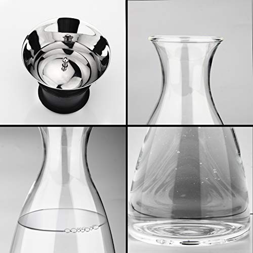 Glass Pitcher, OAMCEG 50 Ounces Glass Water Jug/Carafe with Drip-Free Stainless Steel Lid - Great for Homemade Beverage/Iced Tea/Milk/Coffee/Serving Wine - Thumbnail 2