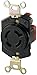 Eaton L1430C 30-Amp 125/250-Volt Hart-Lock Industrial Grade Connector with Safety Grip, Black and White