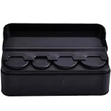 MATCC 11.643.8cm Black Car Interior Plastic Coin Case Storage Box Holder Container Organizer
