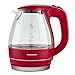 Ovente 1.5L BPA-Free Glass Electric Kettle, Fast Heating with Auto Shut-Off and Boil-Dry Protection, Cordless, LED Light Indicator (Maroon)