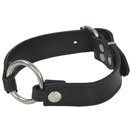 Ringknebel/Öffnungsknebel aus Leder mit Metallring (50 mm) S/M