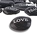 PMLAND Inspirational Bulk Faith Black Stones (12 Different Words- Large 2-3 inches)