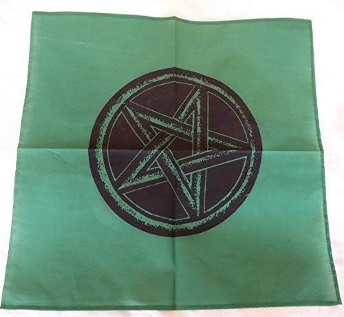 45cm green and black pentagram altar cloth pagan pentacle design wall hanging gift