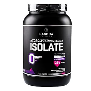 SASCHA FITNESS Hydrolyzed Whey Protein Isolate,100% Grass-Fed (2 Pound,Chocolate)