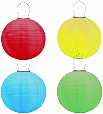 Amazon Co Jp Obell 12インチソーラーチャイニーズランタン ナイロンランタン 屋外 防水 太陽光発電 Led 吊り下げランタン 庭 通路 フェスティバル パーティー ウェディング デコレーション 4個セット Diy 工具 ガーデン