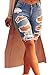 Dokotoo Womens Casual Denim Destroyed Bermuda Shorts Jeans XX-Large Blue