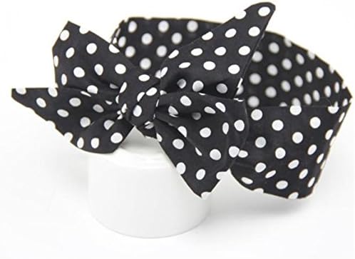 HN Wave Spot Baby Girls Headband Elastics For Newborns Elastic Hair Head Band (Black)