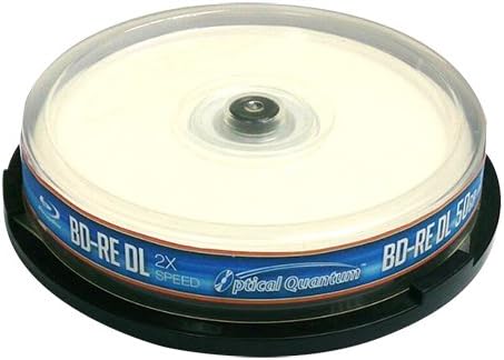 Optical Quantum Blu-ray Disc 10 Pcs Spindle - 50GB Bd-Re DL Rewritable - Inkjet Printable