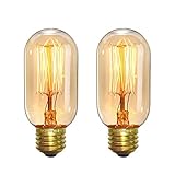 Antique Vintage bulbs, Elfeland Edison Filament Light Bulbs Dimmable 40W Classic Squirrel Cage Filament Incandescent Light Bulb 180LM E26/E27 Medium Base(2 Pack)